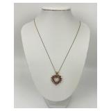 10KT Amethyst Heart Pendant Necklace.