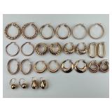 13 Pairs of Bronze Hoop & Dangle Earrings.