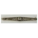 14KT Gold Art Deco Diamond Pin.