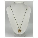 14KT Gold Peace Dove Pendant Necklace.