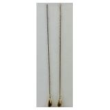 2 Pairs of 14KT Gold Threader Style Earrings.