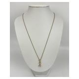 14KT Gold Cubic Zirconia Pendant Necklace.
