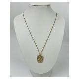 14KT Gold "H" Monogram Pendant on 10K Chain.
