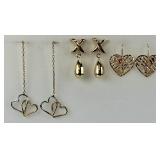 3 Pairs 10KT Gold Earrings.