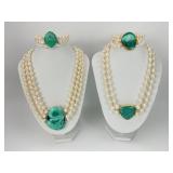 Sterling Silver Pearl & Turquoise Jewelry.