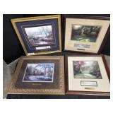 4 Thomas Kincaid Framed Prints.