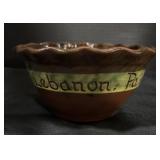 Signed Lebanon, Pa Redware Bowl.
