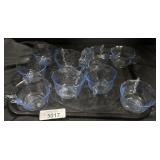 Blue Depression Glass.