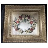 Framed Floral Victorian Mourning Art.