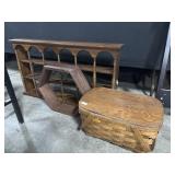 Wall Shelf and Vintage Picnic Basket.