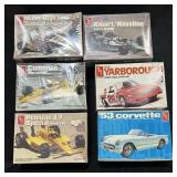 6 Vintage AMT Race Car Models (4 Sealed!).