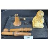 Vintage Instrument, Child Reading Statue.
