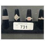 4 Sterling Silver Rings.