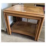 Traditional Inlayed Oak End Table.