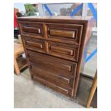 Vtg Mid Century Modern Pine Highboy Dresser.