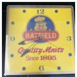 Advertising Hatfield Quality Meats Lighted Clock.