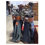 (2) Golf Bags & Vtg Golf Clubs.
