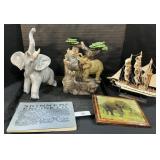Elephant Fountain, Figurine, Engine Book, Ship.