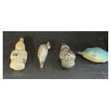 4 Vintage Blown Glass Ornaments.