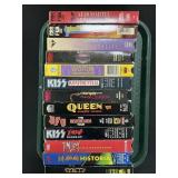 Rock Band Tour VHS Tapes, KISS, Zeppelin, Queen.