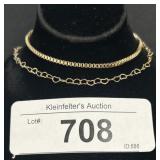 Boxed Chain & Heart Chain Bracelets.