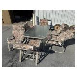 Beige Glasstop Patio Set.
