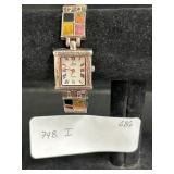 Aria OTI Sterling Silver Multi Color Wrist Watch.