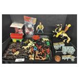 Vintage PlastiC Army, Indian & Cowboy Toy Figures