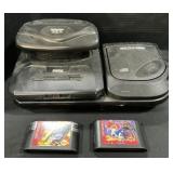 SEGA Genesis & CD Player W/ Sonic & Gear Games.