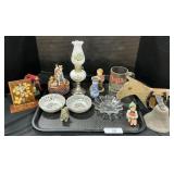 Figurines, Frostie Mug, Oil Lamp, Porcelain Vase.
