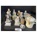 Antique German Figures, Lidded Dish.