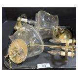 2 Vintage Brass Light Fixtures.
