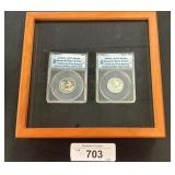 2 Slabbed 2008 Oklahoma 90% Silver State Quarters