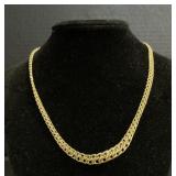 18KT Italian Gold Foxtail Chain Necklace.