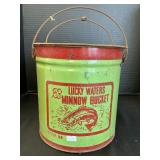 Advertising Lucky Waters Minnow Bucket.