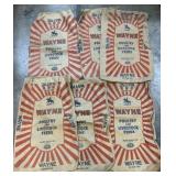 6 Wayne Livestock Advertising Feed Bags.