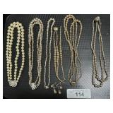 Lot Of Costume Pearl & Beaded Necklaces.