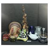 Ceramic Turkey, Hen On Nest, Primitive Decor.