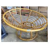 Vtg Bamboo Rattan Papasan Armchair.