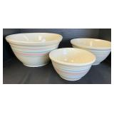 McCoy Pink & Blue Band Mixing Bowls.