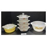 Pyrex, Fire King & Corning Ware Bowls & Dishes.