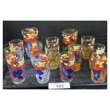 14 J Kelly Farm Animal Glasses.