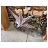 Vtg Metal Art Candle Holder & Star.