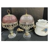 Lamps & Glass Lampshade.