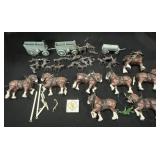 Vintage Plastic Toy Horses & Carriages.
