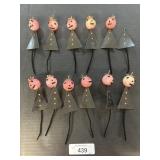 12 Vintage Halloween Pipe Cleaner Ornaments,