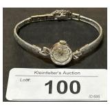 14K Gold Bezel Lady Elgin Wrist Watch.