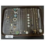Costume Jewelry, Necklaces, Earrings, Rings.