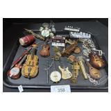 Musical Instrument Themed Christmas Ornaments.
