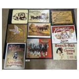 8 Tin Adv Signs, Frontier Arms Wooden Sign.
